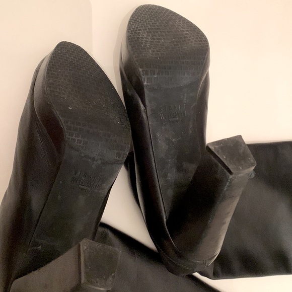 Stuart Weitzman Black Tall Platform Chunky Heel Soft Leather Knee Boot Celeb 🖤 - Picture 6 of 16